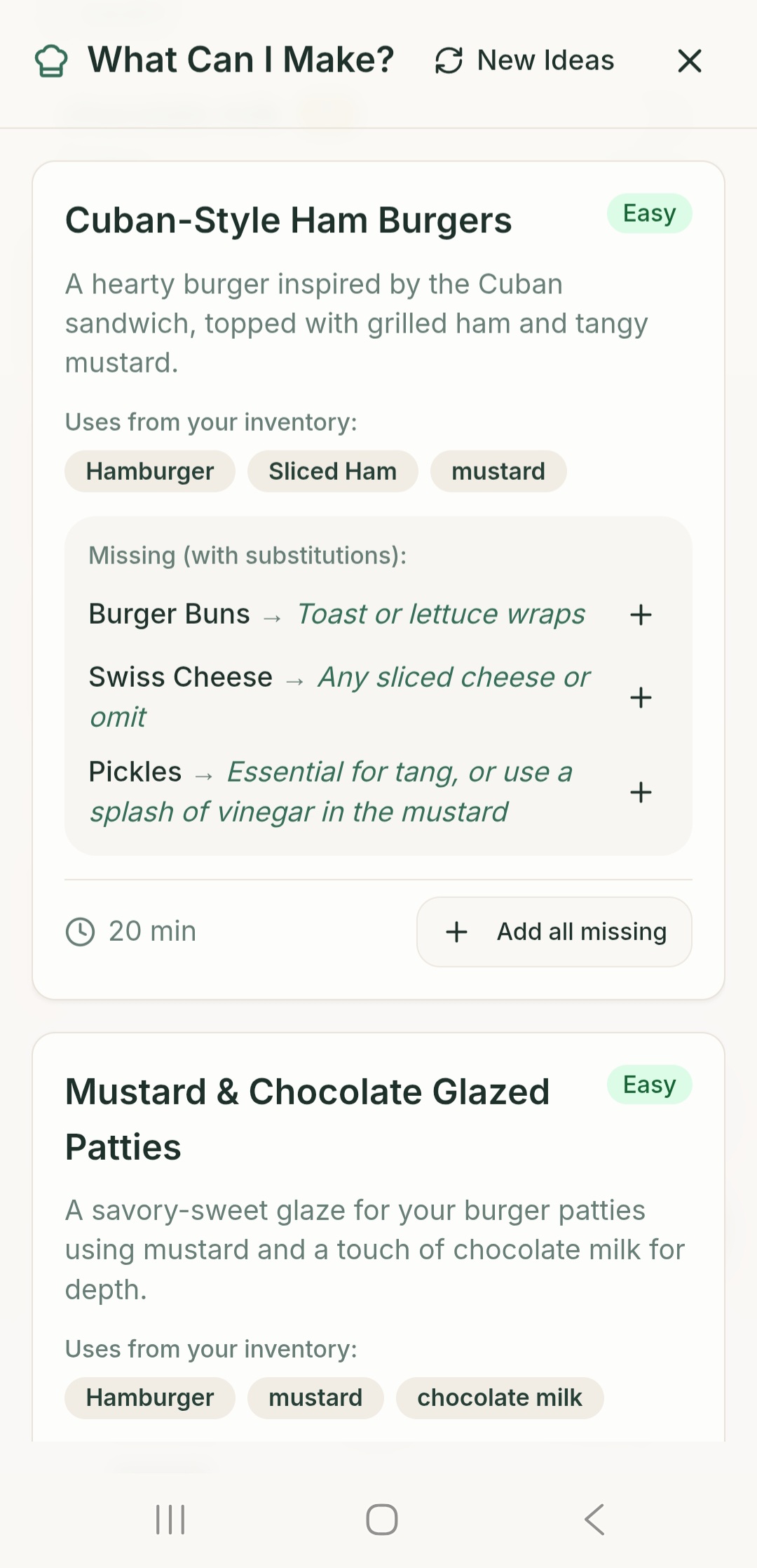 What Can I Make? - Recipe suggestions based on your inventory