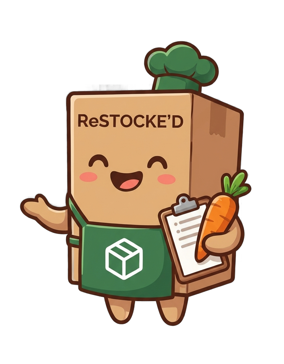 ReStock'd Mascot - A friendly box character with a chef hat